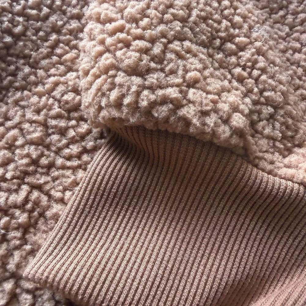 Old Navy Men's Rust Brown Sherpa Crewneck Sweater